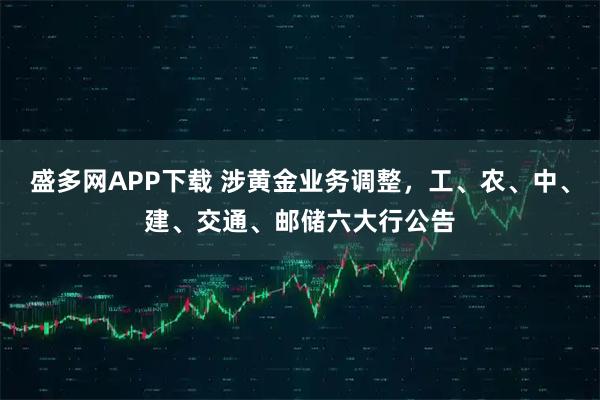 盛多网APP下载 涉黄金业务调整，工、农、中、建、交通、邮储六大行公告